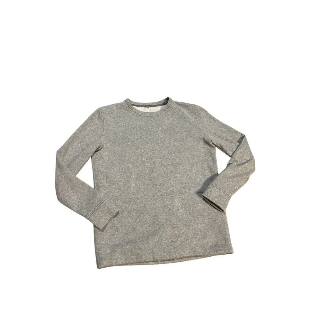 Lululemon Yes Fleece Crewneck Sweatshirt Gray Side Zips Pocket Size 6 Activewear